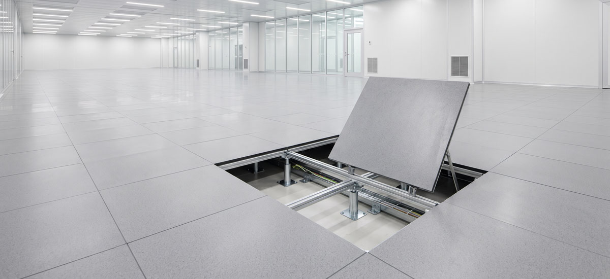 global electronics clean room with ESD flooring
